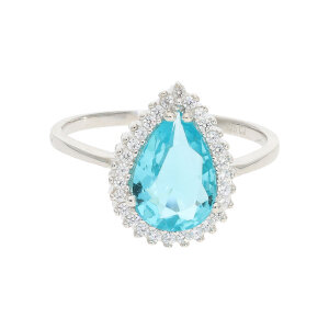 Ring Silber 925 Zirkonia Türkis JL10-07-3858 JuwelmaLux
