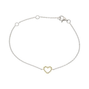 Armband Silber 925 Gold plattiert Zirkonia Herz...