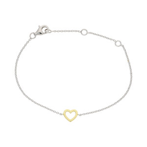 Armband Silber 925 Gold plattiert Zirkonia Herz...