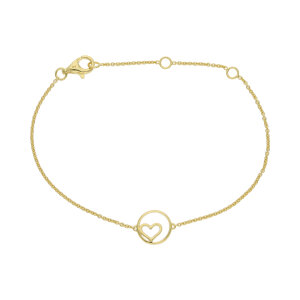 Armband Silber 925 Gold plattiert Herz Kreis JL10-03-3862...