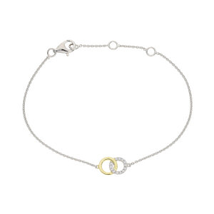 Armband Silber 925 Gold plattiert Zirkonia Kreis...