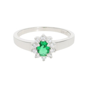 Ring Silber 925 Zirkonia Grün JL10-07-3867 JuwelmaLux