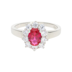 Ring Silber 925 Zirkonia Rot JL10-07-3868 JuwelmaLux