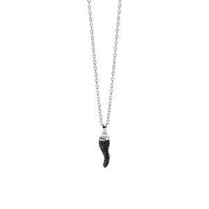 Mabina Herren Kette 925 Silber 553755 Schwarz, Zirkonia