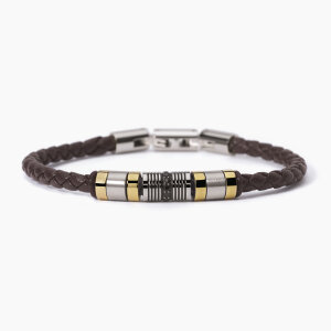 2 jewels Armband Herren 232362 Kunstleder, Edelstahl, PVD...