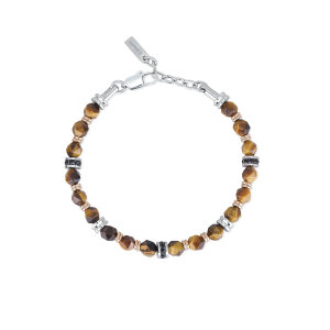 2 Jewels Armband 232191 Edelstahl, Tigerauge, PVD...