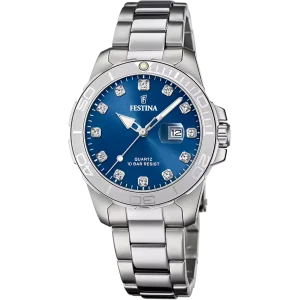 Festina Damen Uhr Edelstahl, Datumsanzeige, Boyfriend...