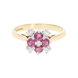 Rubin Ring Gold 375 Brillanten Second Hand 25326074 wie...