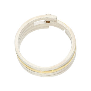 Silber Ring Diamant mit Gold 750 Handarbeit Second Hand...