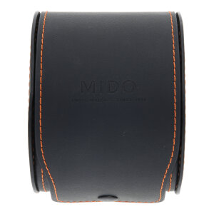 Uhren Etui Mido Kunstleder schwarz mit oranger Naht...