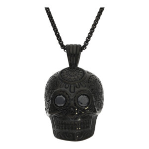 Kette mit Anhänger Totenkopf Edelstahl, Ionen...