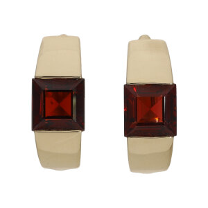 Gold Creolen 585 Damen Granat Second Hand 25326087...