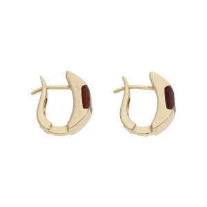 Gold Creolen 585 Damen Granat Second Hand 25326087...