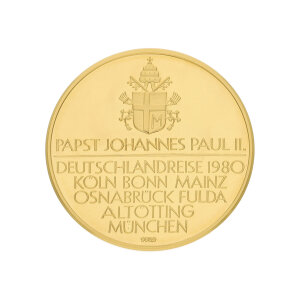 Gold Medaille Feingold 999,9 Papst Johannes Paul II. 5,9...