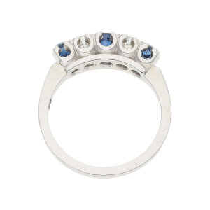 Weißgold Ring blau Saphir Diamant Second Hand...