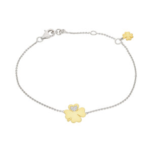Damen Armband Silber 925 Kleeblatt vergoldet JL10-03-3879