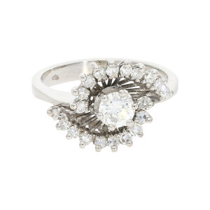 Weißgold Ring Diamant ca. 0,78 Carat Second Hand...