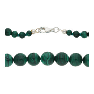 Malachit Kette Verlauf 13,4 bis 5,7 mm Second Hand...