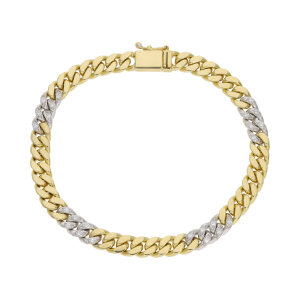 Diamanten Armband massiv Gold 750 Bicolor Second Hand...