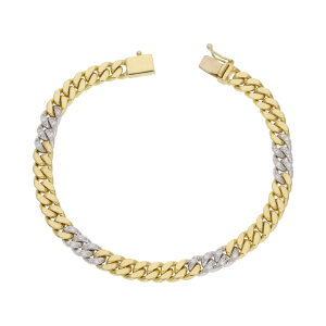 Diamanten Armband massiv Gold 750 Bicolor Second Hand...
