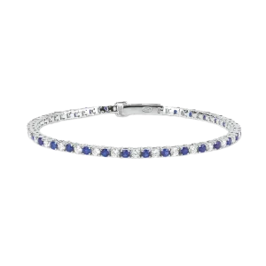 Mabina Damen Tennisarmband 925 Silber 533456 Zirkonia, Blau
