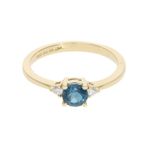 Ring Gold 585 Brillanten London Blue Topas JL10-07-3912...