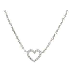 Anhänger mit Kette Weißgold 585 Zirkonia Herz...