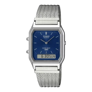 Casio Armbanduhr Vintage Unisex AQ-230EM-2AEF Blau,...