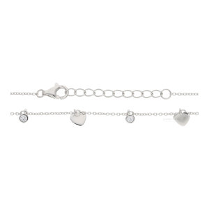 Collier Silber 925 rhodiniert Herzen Zirkonia FSCO002si