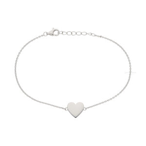 Gravur Armband Silber 925 rhodiniert Herz FSAB016si