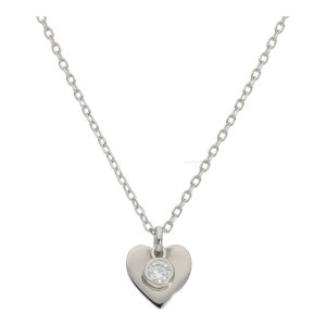 Kette mit Gravur Anhänger Silber 925 Herz, Zirkonia,...