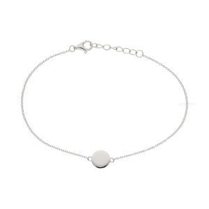 Gravur Armband Silber 925 rhodiniert rund FSAB007si