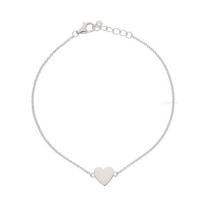 Gravur Armband Silber 925 rhodiniert Herz FSAB015si