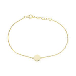 Gravur Armband Silber 925 Gold plattiert rund FSAB007gg