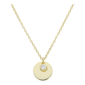 Gravur Anhänger mit Kette Silber 925 Goldplattiert...