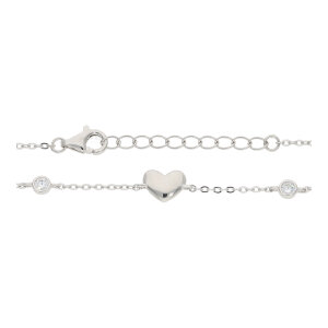 Collier Silber 925 rhodiniert Zirkonia Herz FSCO018si