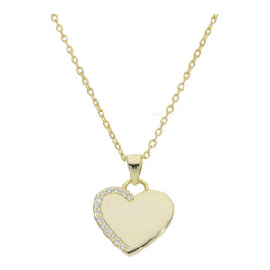 Gravur Anhänger mit Kette Silber 925 Goldplattiert,...