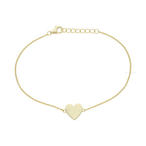 Gravur Armband Silber 925 Gold plattiert Herz FSAB016gg
