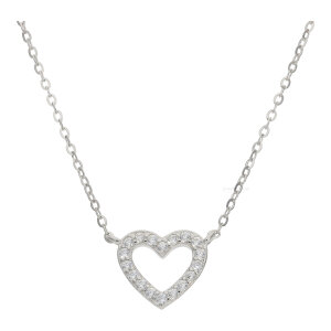 Collier Silber 925 Herz, Zirkonia FSCO021si