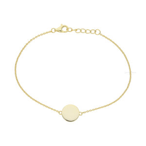 Gravur Armband Silber 925 Gold plattiert rund FSAB021gg