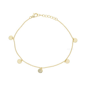 Armband Silber 925 Gold plattiert mit Plättchen...