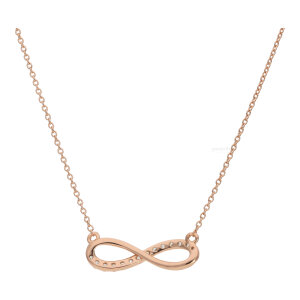 Collier Silber 925 Roségold plattiert Zirkonia...