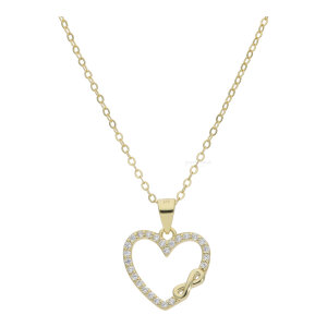 Collier mit Herzanhänger Silber 925 Gold plattiert...