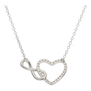 Collier mit Herzanhänger Silber 925, Infinity,...