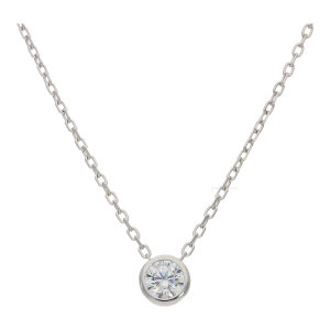 Kette mit Anhänger Silber 925 rhodiniert Cubic...