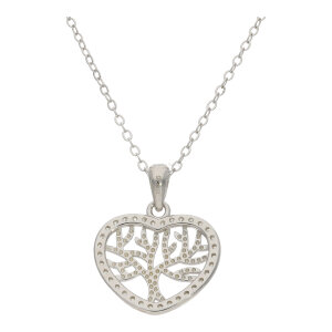 Kette mit Anhänger Silber 925, Lebensbaum, Herz,...