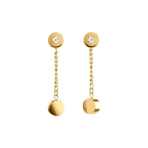 Boccia Ohrstecker 05084-04 Titan Goldplattiert mit Diamanten