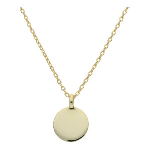 Gravuranhänger mit Kette Silber 925 Goldplattiert...