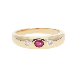 Goldring 585 Diamant ca. 0,6 ct, Rubin Second Hand...