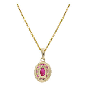 Kettenanhänger Rubin Diamant 0,20 ct 585 Gold...